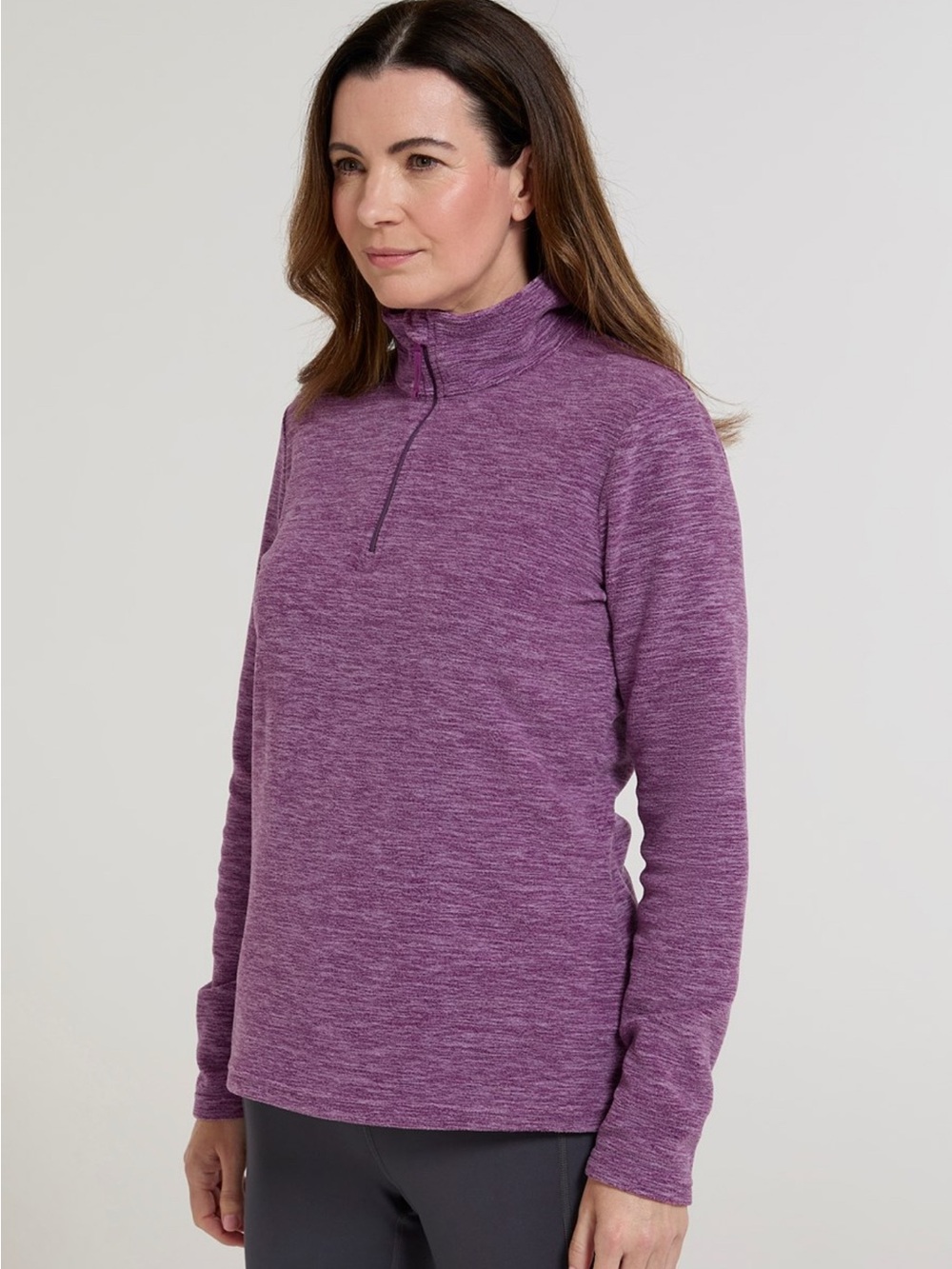 Women's Marled Purple Quarter-Zip Pullover